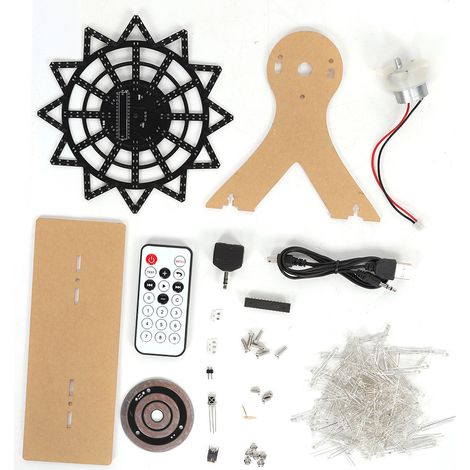 Kit DIY de Grande Roue Électrique Rotative avec LED Colorées et Prise Transparente (1/5)
