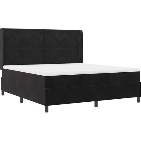 Boxspringbett mit Kopfteil Schwarz 180 x 200 cm Samt vidaXL (1/5)
