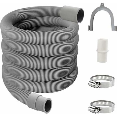 Tuyau de Vidange,Kit de Rallonge Machine a Laver,Uyau D'évacuation Lave Linge,Flexible D'évacuation Universel,Tuyau D'évacuation D'eau,Tuyau de Machine à Laver —1.5M (1/5)