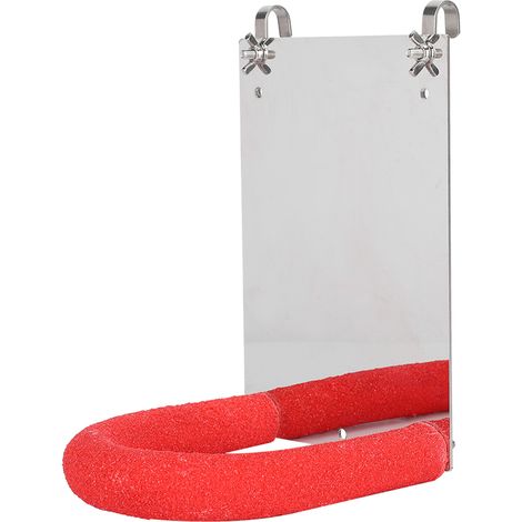 Support/barre en acier inoxydable durable pour petits oiseaux de compagnie, miroir givré, accessoire pour perroquet (1/5)