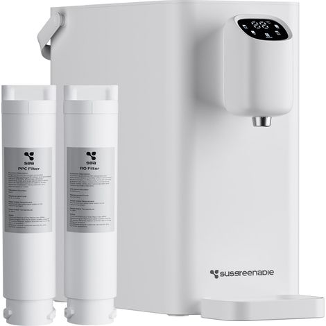 SusGreenable Purificateur d’Eau 2,6L+1L SGIWDR04-W Osmoseur Filtration RO Fontaine à Eau Chauffage Instantanée sans Installation Réservoir Potable (1/5)