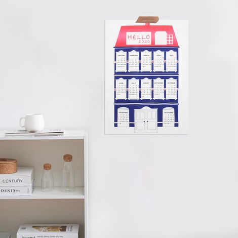 50x70cm Hausmuster-Kalender 2020 Wandbehang Kalendertuch für Zuhause, Arbeitszimmer Hintergrunddekoration (1/5)