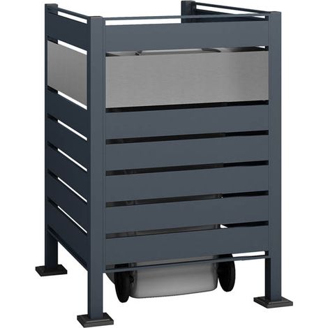 Westmann Habillage métallique pour conteneur à déchets Planum  1x240 L  Anthracite Mix  90x90x120 cm