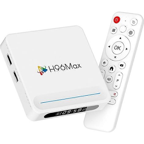 Boîtier TV intelligent H96 MAX H618 PLUS Android 14 Wi-Fi 6 BT 5.4 avec télécommande, souris 8K, lecteur multimédia et prise européenne. (1/5)