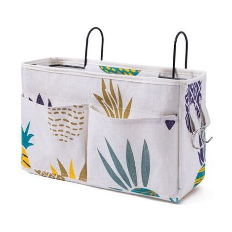 1 panier de rangement suspendu au chevet, sac de rangement suspendu avec 3 poches pour lits superposés, dortoirs, barrières de lit (1/5)