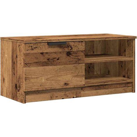 Meuble TV Banc TV Armoire TV vieux bois 80x35x36,5 cm bois d'ingénierie (1/5)