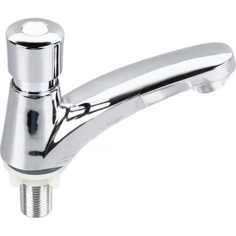 Robinet d'évier de lavabo, conception à bouton poussoir, économie d'eau, robuste et fiable, délai de temps pour la maison, simple froid (1/5)