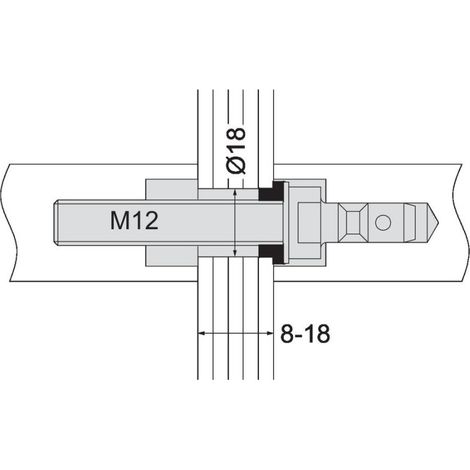 Kit de montage double P Porte en verre NORMBAU 0471440