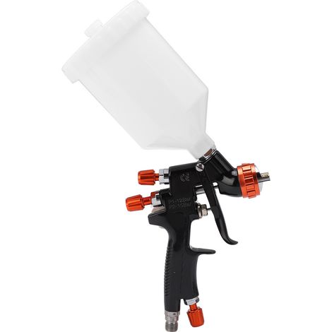 Kit pistolet à peinture pulvérisation fine buse 1.3mm avec pot pour automobile apprêt vernis finition retouche (1/5)