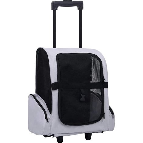 vidaXL Carro plegable para mascotas multiusos gris (1/5)