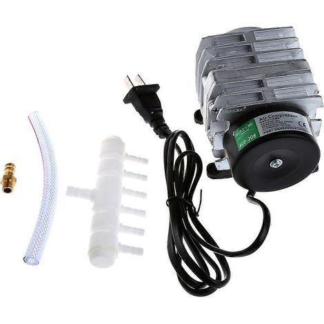 Pompe à air commerciale 25 W 40 L/min, répartiteur 6 voies en plastique pour aquarium (1/4)