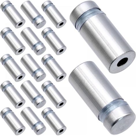 20 Pieces Advertising Screws, Stainless Steel Wall Mounts with Bolt Fixing Accessories for Glass Standoff Sign Poster Advertising, 12x30MM (1/5)