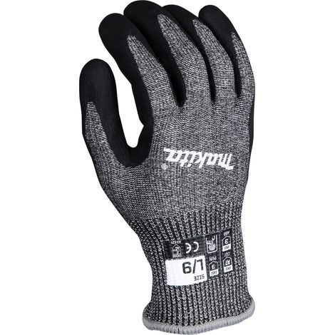 Makita P-84729 Advanced Fitknit® Cut Level 7 Guanti rivestiti in nitrile, taglia grande (1/4)