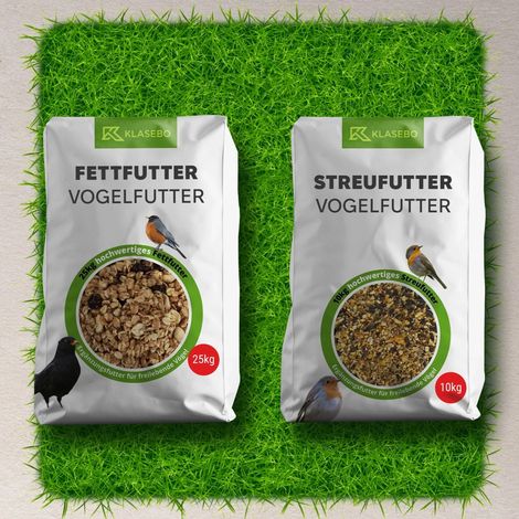 Vogelfutter 35kg Mega-Set: Streufutter 10kg + Fettfutter-Mischung 25kg für Wildvögel (1/5)