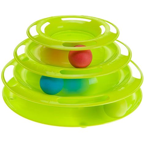 Ferplast TWISTER Jeu interactif pour chats avec balles incluses. Variante TWISTER - Misure: Ø 24.5 x 13 cm -