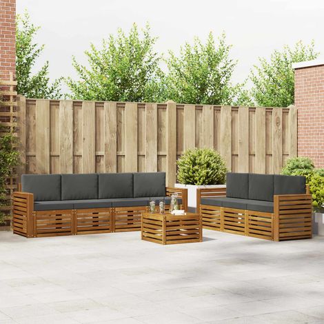 vidaXL Sofagarnituren 8 pcs Natur und Anthrazit Massivholz Akazie (1/5)
