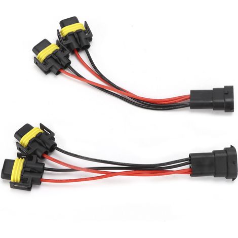 Faisceau de câblage double répartiteur H11/H8 mâle vers femelle pour feux antibrouillard, phares feux de croisement/route, projecteur double quad (1/5)