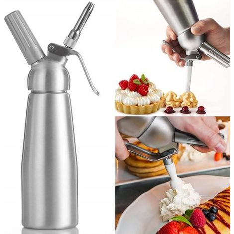 Siphon À Chantilly - 0 5 L - Acier Inoxydable 304 - Compatible Aluminium - 3 Douilles Incluses (1/4)