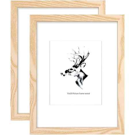 Cadre Photo en Bois 15x20cm Cadre pour Photo Simplification Cadre Photo en Bois avec Crochet pour la Photo Murale Support de Table Mur (1/5)