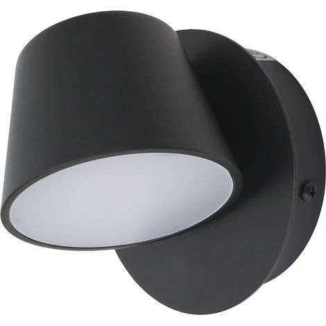 Applique murale noire avec spot de lecture LED 6W orientable 11.8cm