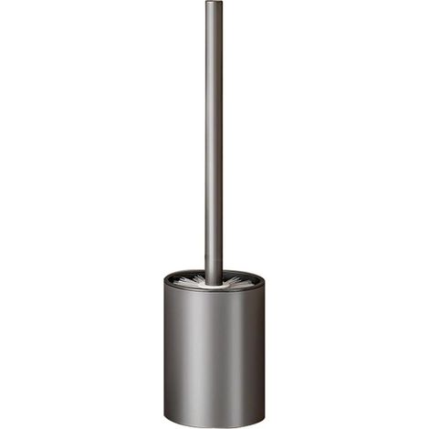 Brosse WC suspendue sans perçage, manche en aluminium aéronautique et 800 poils blancs denses, nettoyage à 360° (gris) (1/3)