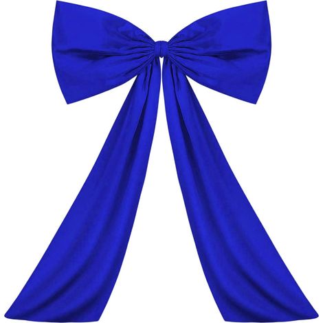 Nœud Décoratif - 60 x 27 cm - Pour Arbre de Noël, Guirlande, Mur ou Événement Festif - Bleu - 1 Pièce (1/5)