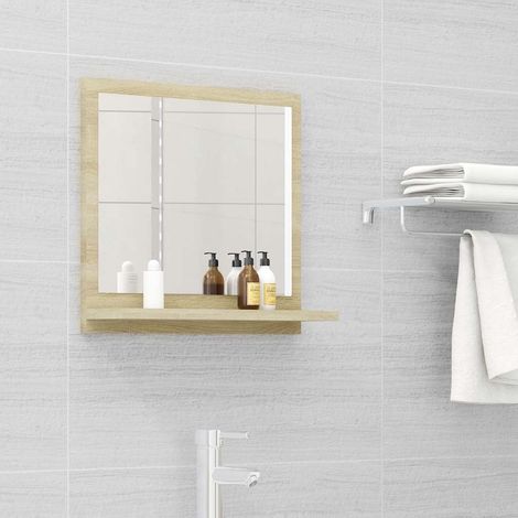 Miroir salle de bain-Miroir de maquillage chêne sonoma 40x10,5x37cm Bois ingénierie 790015 (1/5)