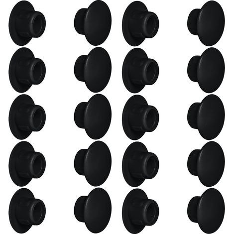 Cyclingcolors – Lot de 20 capuchons en plastique noir RAL 9011 – Diamètre 6mm – Cache trou pour finition esthétique – Pour murs et meubles