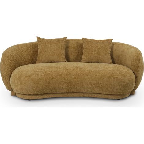 Gebogener Design-Sofa im zeitgenössischen Stil mit Chenille-Polsterung - Curvy Senf
