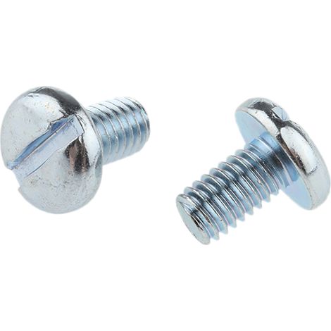 Vis à métaux RS PRO M6 à tête Cylindrique fendue en Acier, 10mm ( Prix pour Sachet de 100 )