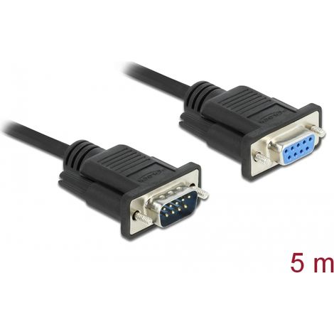 Delock Cable serie RS-232 Sub-D9 macho a hembra 5 m