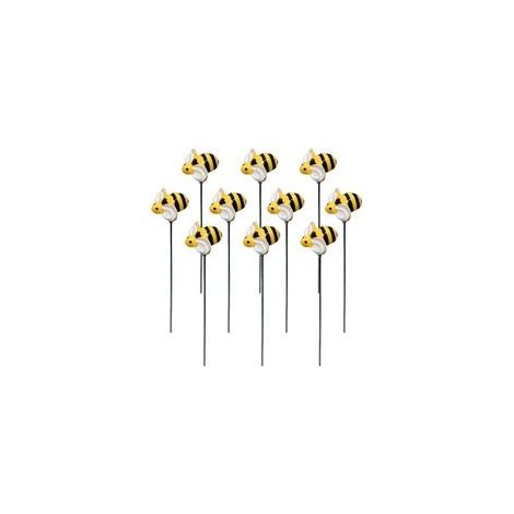 10 Pièces Piquets De Jardin D'abeilles Décor Ornements d'art De Cour Printemps Été Résine Bourdons Piquets De Jardin Avant Cour Art Pics Floraux pour Allée Patio