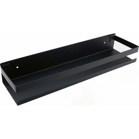 Étagère murale pour salle de bain - 20-40 cm - Moderne - Noir mat - Pour salle de bain, cuisine, douche - 40 cm (1/4)