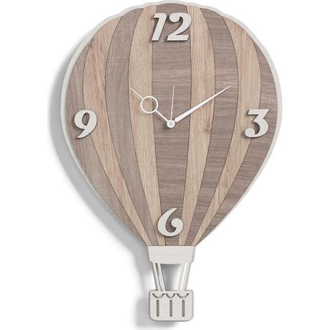 Orologio da parete legno laminato 41X59 cm TRS - MONGOLFIERA (1/2)