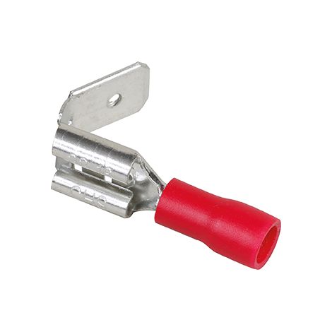 Boite de 50 cosses mâles/femelles pour languette 6,35x0,8mm 0,5 à 1,5mm² - Rouge