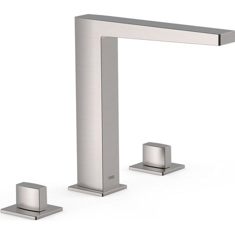 TRES 20210501AC SLIM Grifo Bimando De Repisa para Lavabo Color Acero - ref: 20210501AC