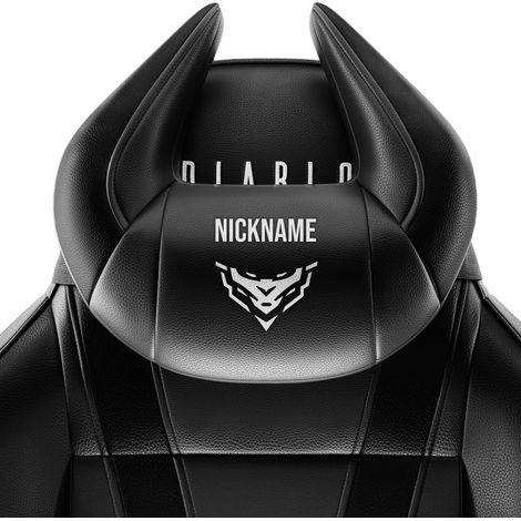Personalisierte Kopfstütze Diablo Chairs X-Horn: Schwarz