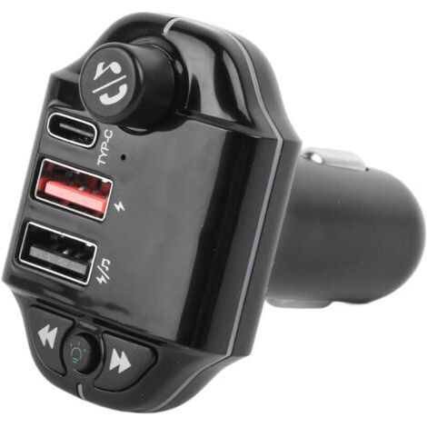 QORVA
-Chargeur de voiture Bluetooth transmetteur FM adaptateur Radio sans fil lecteur Kit de voiture avec deux Ports USB 3.1A,de
