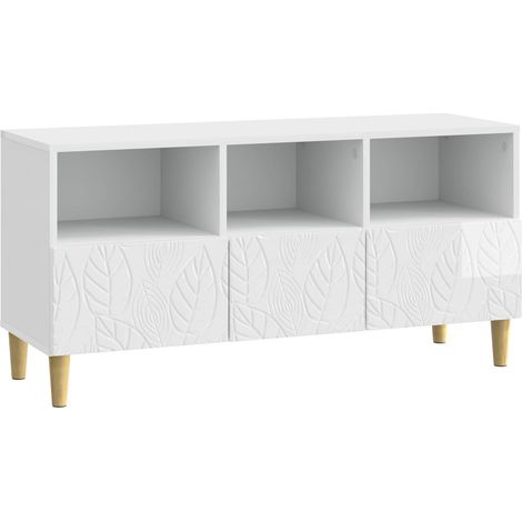 TV Cabinet 102 x 34.5 x 50 cm High Gloss White Engineered Wood vidaXL