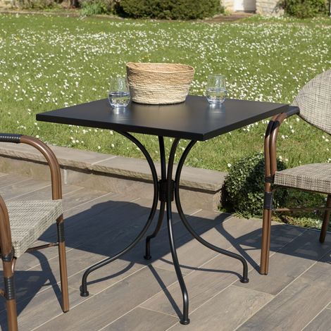 VIANNEY - Table de jardin carrée 2 personnes 70x70cm (1/5)