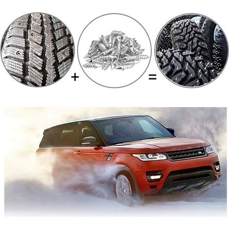 50 rivets de pneu antidérapants pour la glace et la neige, pour voiture, moto et tout-terrain. Vis à tête plate pour pneus de roue. (1/3)