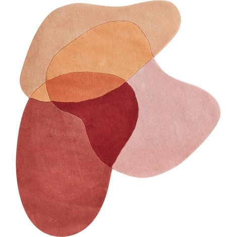 Area Rug Multicolour Wool 140 x 140 cm Irregular Kidney Shape Accent Rug SINJUWI