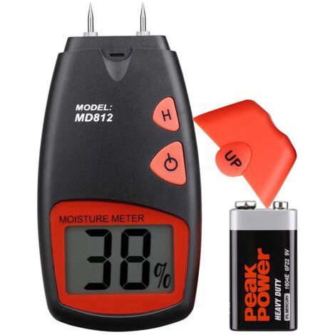 Portable wood moisture meter with HD digital LCD display, measuring range 5%-40%, accuracy +/- 1%. (1/5)