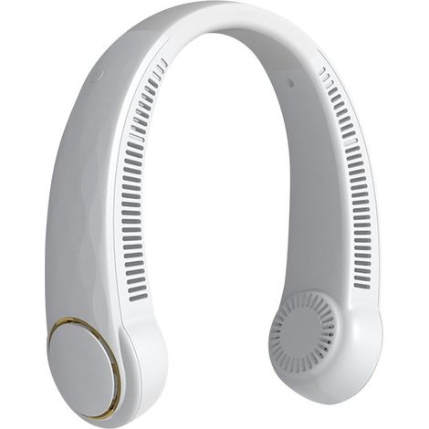 Ventilador de cuello portátil，ventilador sin aspas ajustable 360° con batería de 4000 mAh，ventilador portátil para oficina，3 velocidades (A) (1/5)