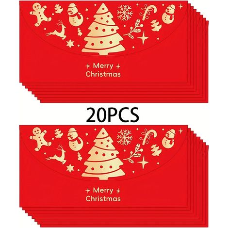 Lot de 20 enveloppes pour cadeaux en espèces – Pochettes pour billets pour Noël, les fêtes, le Nouvel An et le Nouvel An lunaire (1/5)