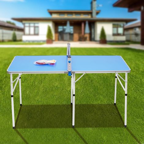 Table de Ping Pong Exterieur Pliable Balles et Raquettes Incluses Table de Ping Pong avec Poignée Charge Maximale 20kg Multi Fonction Table de Ping Pong(152x76x76cm) (1/5)
