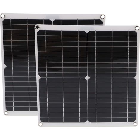Kit Solar Flexible 25W 2Pcs avec Contrôleur 20A - Panneau Solaire Monocrystalline pour Voiture, RV et Outdoor (1/5)