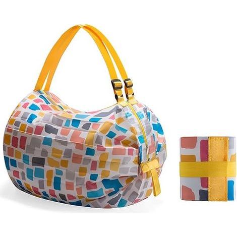 Sac de courses pliable - Sac de courses avec fermeture éclair - Sac de courses pliable - Extra résistant et grand - Sac de courses écologique - Sac de voyage avec bandoulière - Motif à carreaux - 40 x (1/5)