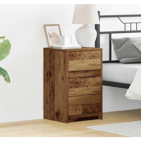 Nachttisch mit Schubladen Altholz 38 x 34 x 61 cm Holzwerkstoff