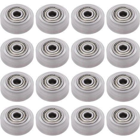 16Pcs Roue de Poulie en Polycarbonate Transparent pour Imprimante 3D Anet E16, Roulement Antirouille Robuste, Jeu de Galets de Précision (1/5)